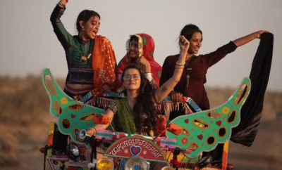 Surveen Chawla, front, Radhika Apte, left, Leher Khan, Tannishtha Chatterjee find freedom in their camaraderie in "Parched."