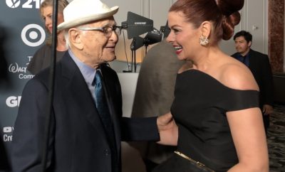 Norman Lear and Debra Messing