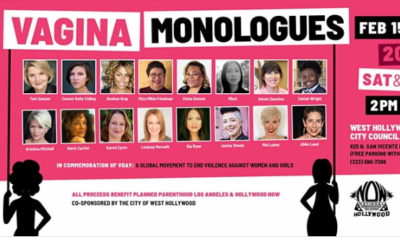 The poster for the vagina monologues.