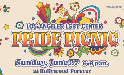A poster for the pride picnic at the los angeles lgbt center.