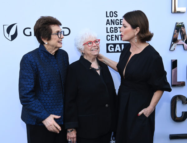 Billie Jean King, honoree LuAnn Boylan and honoree Marcia Gay Harden at Center Gala. (Photo by Jon Kopaloff/Getty 
